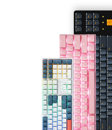 Colorful mechanical keyboard with artisan keycaps