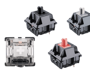 Close-up of mechanical keyboard switches